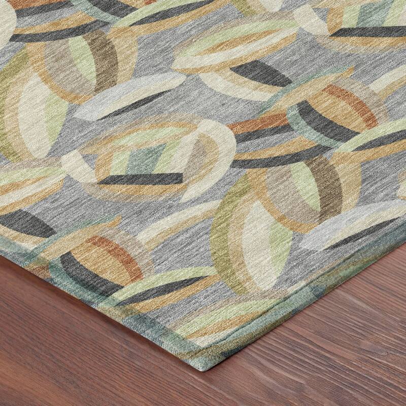 Machine Washable Indoor/ Outdoor Modern Heli Chantille Rug