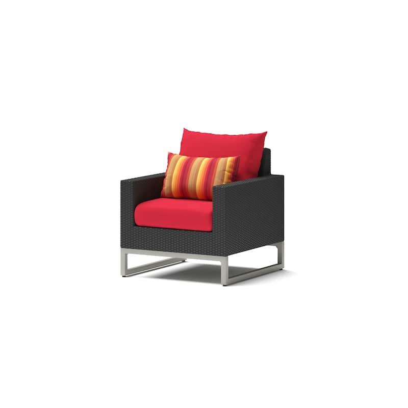Milo Espresso 3 Piece Sunbrella Outdoor Patio Club Chairs and Side Table