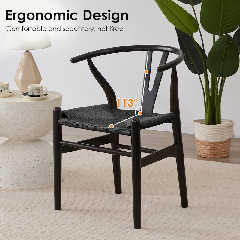 Wood Dining Room Chairs Mid Century Modern Wooden for Your Beach House, Fully Assembled, Set of2