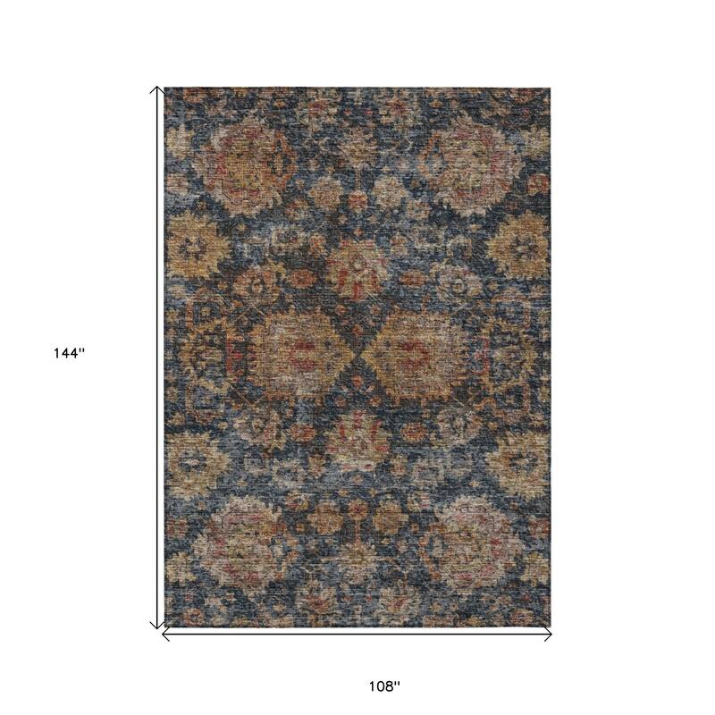 HomeRoots Damask Traditional Rectangle Outdoor Rug