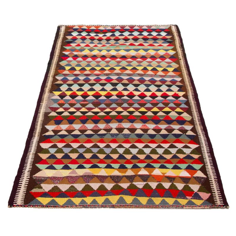 ECARPETGALLERY Flat-Weave Ankara Multi Color Wool Kilim - 4'11 x 9'8
