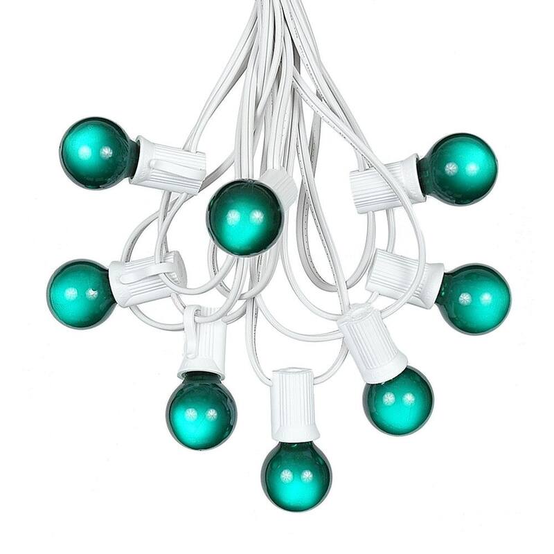 25 Foot G30 Outdoor Globe Patio String Lights - Set of 25 G30 Bulbs - Green