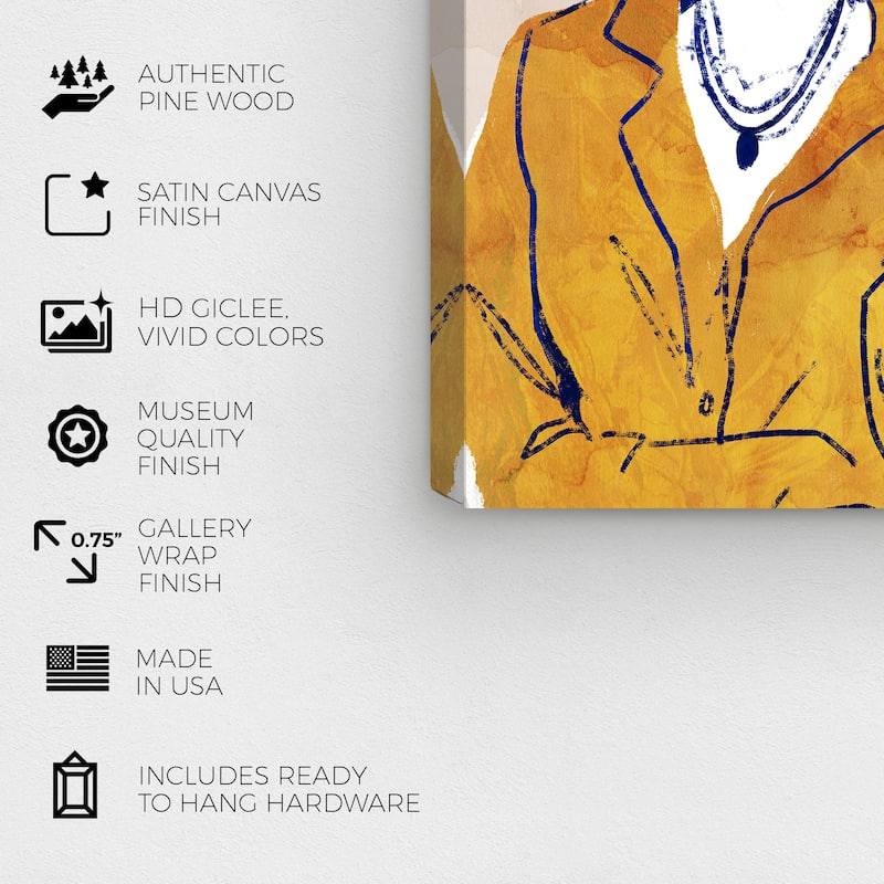 Wynwood Studio 'Afternoon Vibes' Fashion and Glam Wall Art Canvas Print Outfits - Yellow, White