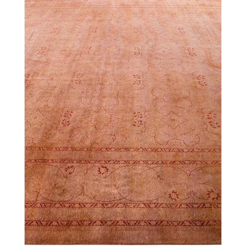Overdyed, One-of-a-Kind Hand-Knotted Area Rug - Pink - 10' 3" x 14' 1"