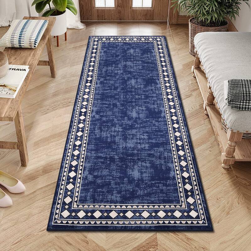 Garvee Machine Washable Rug Modern Bordered Area Rugs