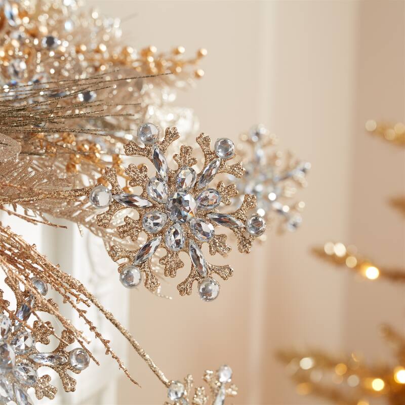 Jeweled Snowflake Spray (Set of 2) - N/A