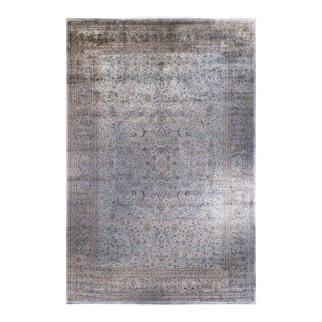 Overdyed, One-of-a-Kind Hand-Knotted Area Rug - Gray - 12' 0" x 17' 10"