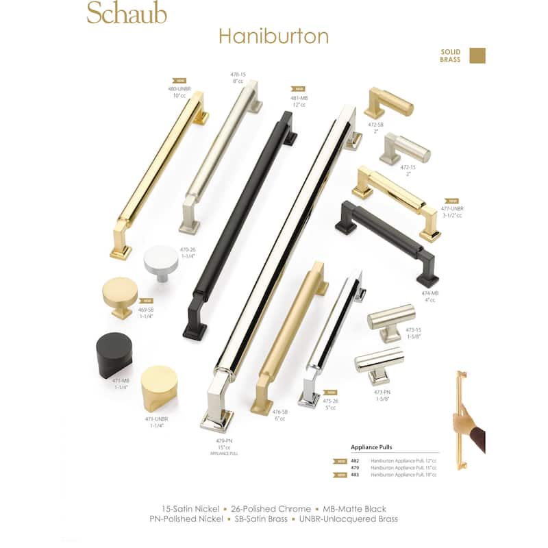 Schaub and Company 481 Haniburton 12" Center to Center Modern