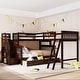 preview thumbnail 2 of 12, L-Shaped Bunk Bed Frame w/ 3 Drawers - Twin Over Full, Espresso