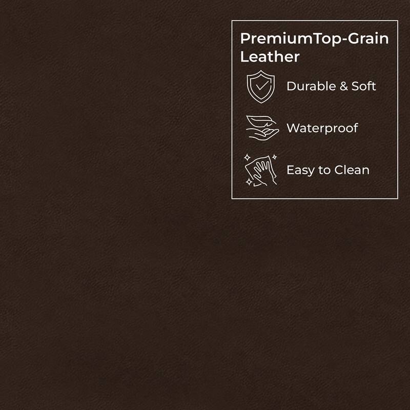 Spruce & Spring Genuine Leather Power Reclining Sofa with Optional Console & Flip-Down Table