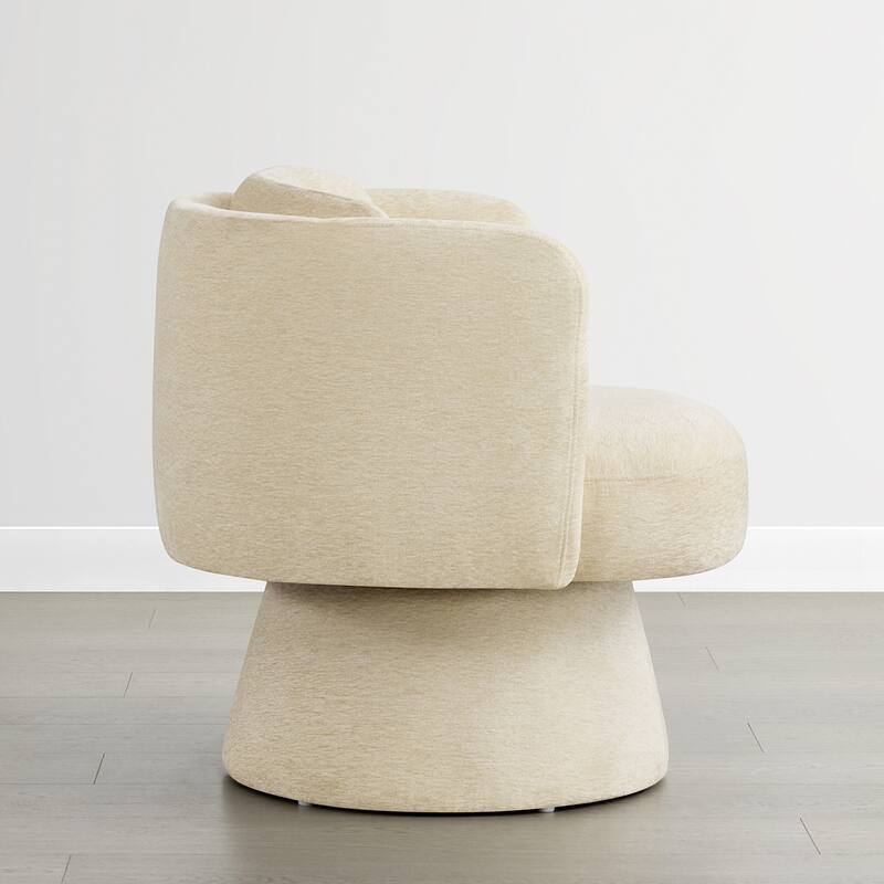 Spruce & Spring Modern Swivel Barrel Accent Chair for Living Room, Bedroom & Nursery