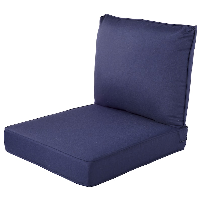 Haven Way Universal Outdoor Deep Seat Lounge Chair Cushion Set - 24x24 - Navy