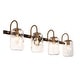 preview thumbnail 11 of 20, Modern Gold 2/4-Light Bathroom Vanity Light Textured Glass Wall Sconce