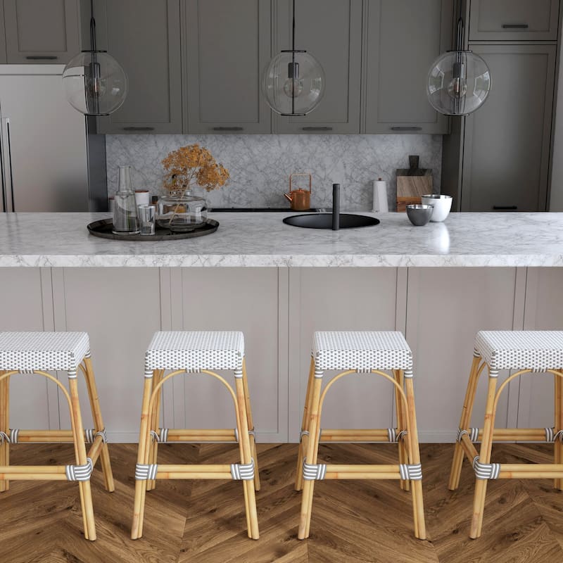 Robias Rectangular Rattan 30" Bar Stool