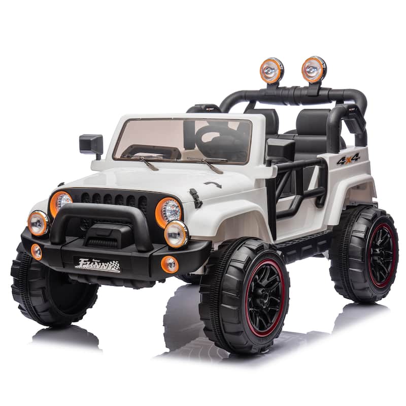 24V Kids Electric Ride-On Car for Ages 3-8, Remote Control, 2WD with Bluetooth & USB - White