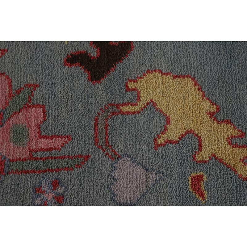 Pink Oushak Indian Area Rug Handmade Wool Carpet - 9'0"x 11'10"
