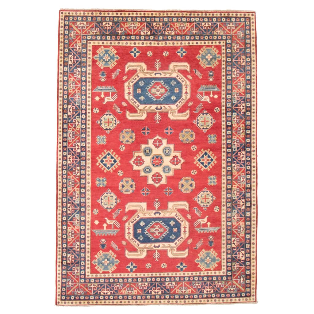 ECARPETGALLERY Hand-knotted Finest Ghazni Red Wool Rug - 6'7 x 9'7