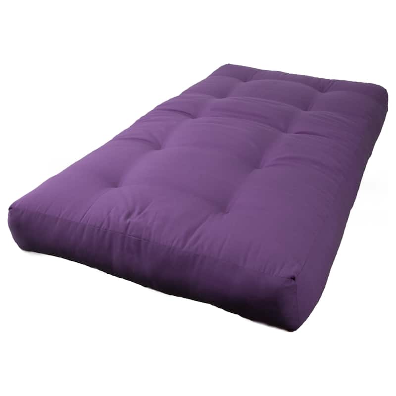 8-inch Thick Twill Futon Mattress (Twin, Full, or Queen) - Grape - Twin