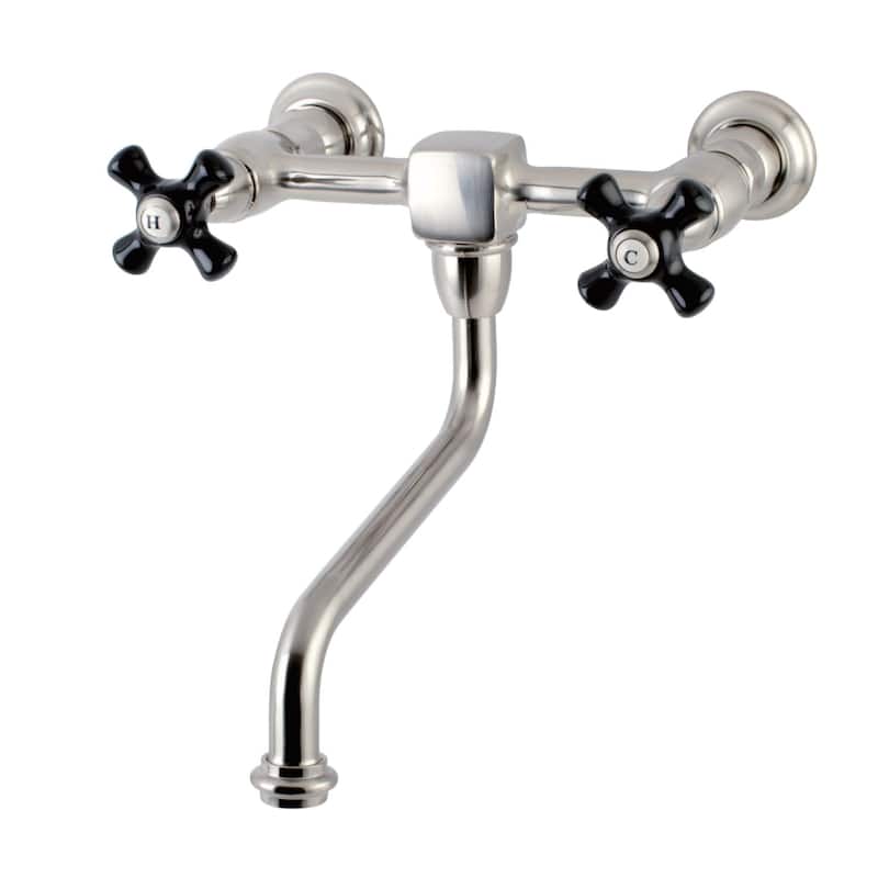 Kingston Brass Duchess 1.2 GPM Wall Mounted Bathroom Faucet - Includes - Brushed Nickel
