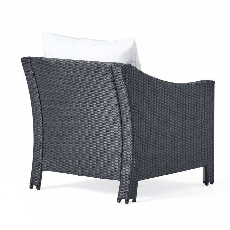 Antibes Outdoor 5-piece Wicker Club Chair Set with Square Firepit by Christopher Knight Home