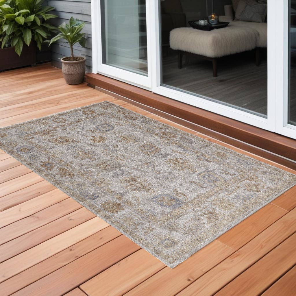 Dana Medallion Weather Resistant Classic Meets Modern Outdoor Rug - 2' x 3'