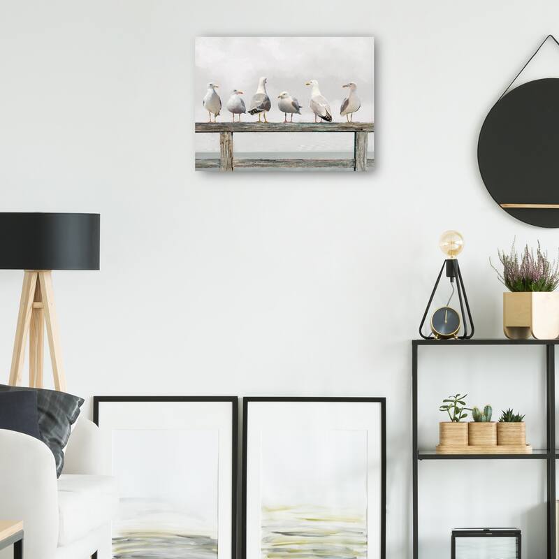 Gathering of Gulls By Studio Arts Canvas Art Print