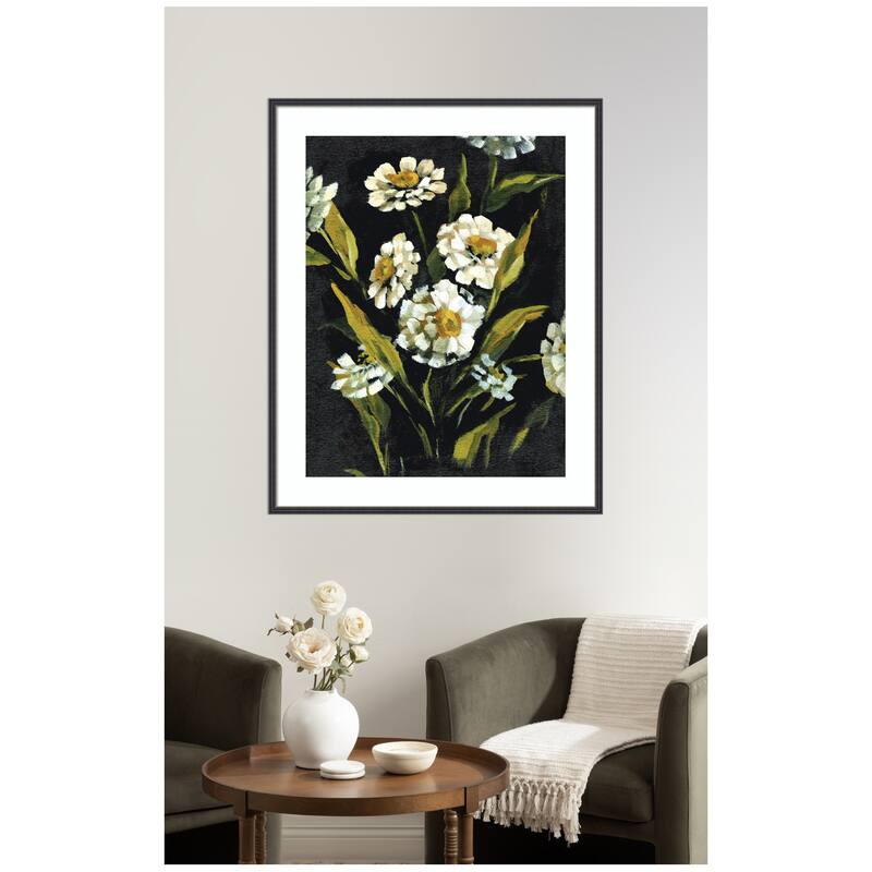 Kate and Laurel Framed Art Moody Floral 1 by Annie Quigley