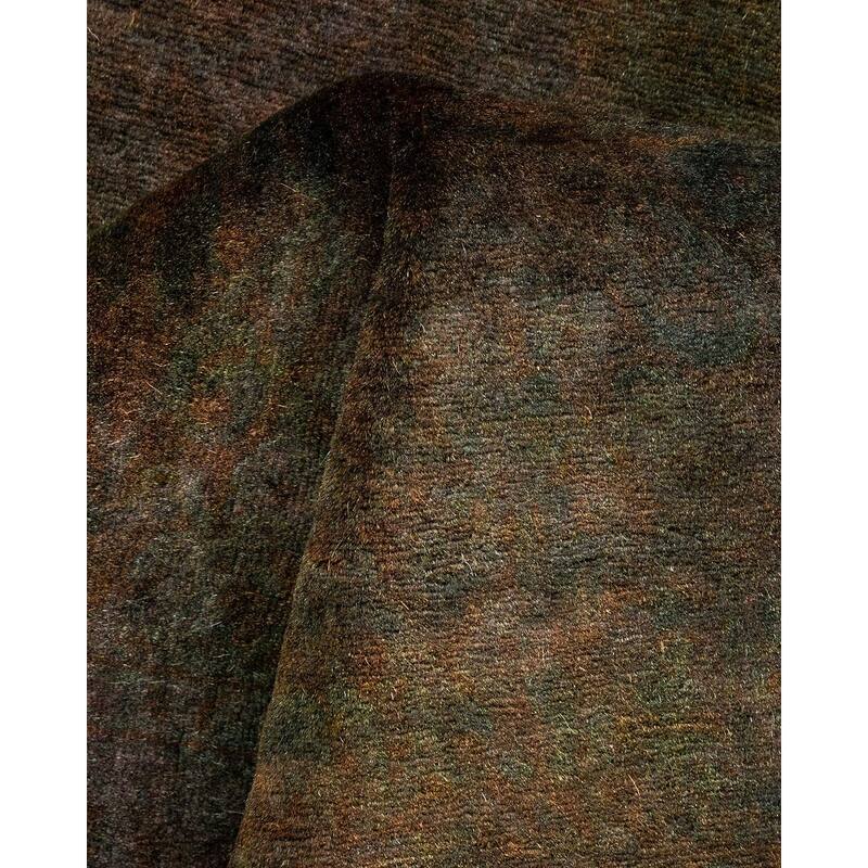 Overton Hand Knotted Wool Vintage Inspired Modern Contemporary Overdyed Black Runner Rug - 2' 6" x 10' 2"