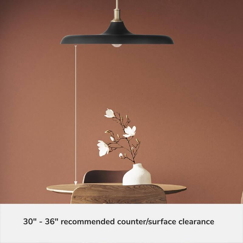 Hunter Moriso Matte Black and Modern Brass Pendant - Contemporary