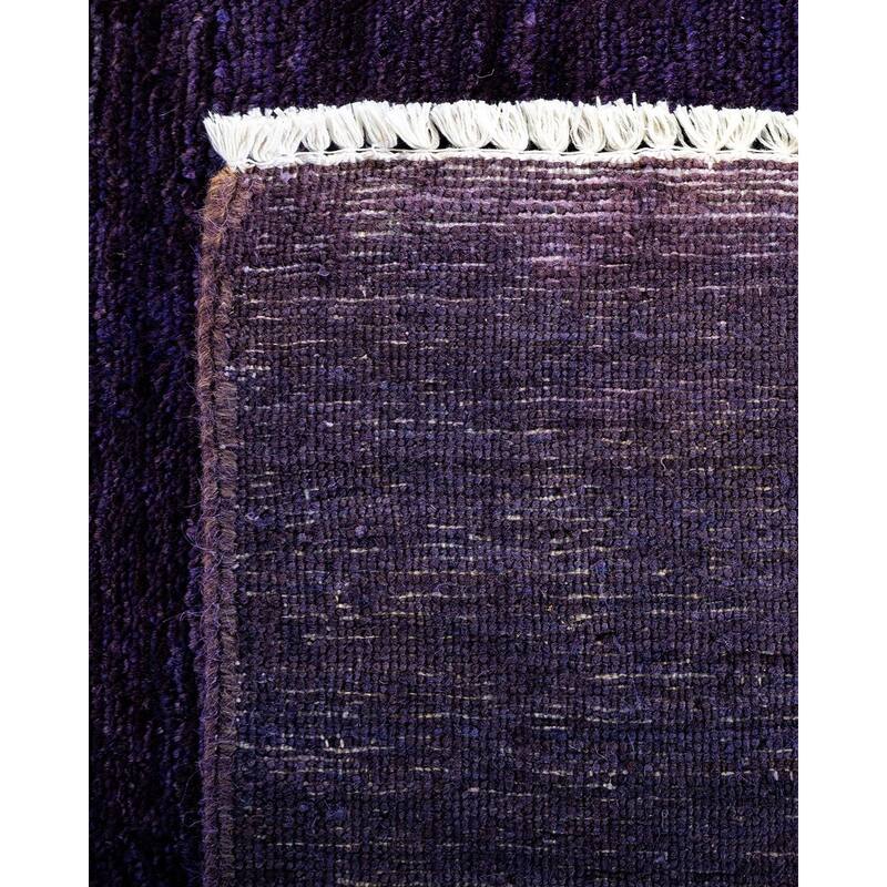 Overton Hand Knotted Wool Vintage Inspired Modern Contemporary Overdyed Purple Area Rug - 12' 2" x 18' 5"