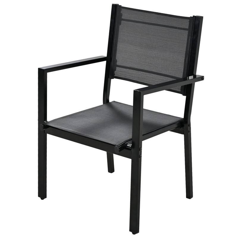 Steel Outdoor Table and Chair Set, Suitable for Patio, Balcony, Backyard