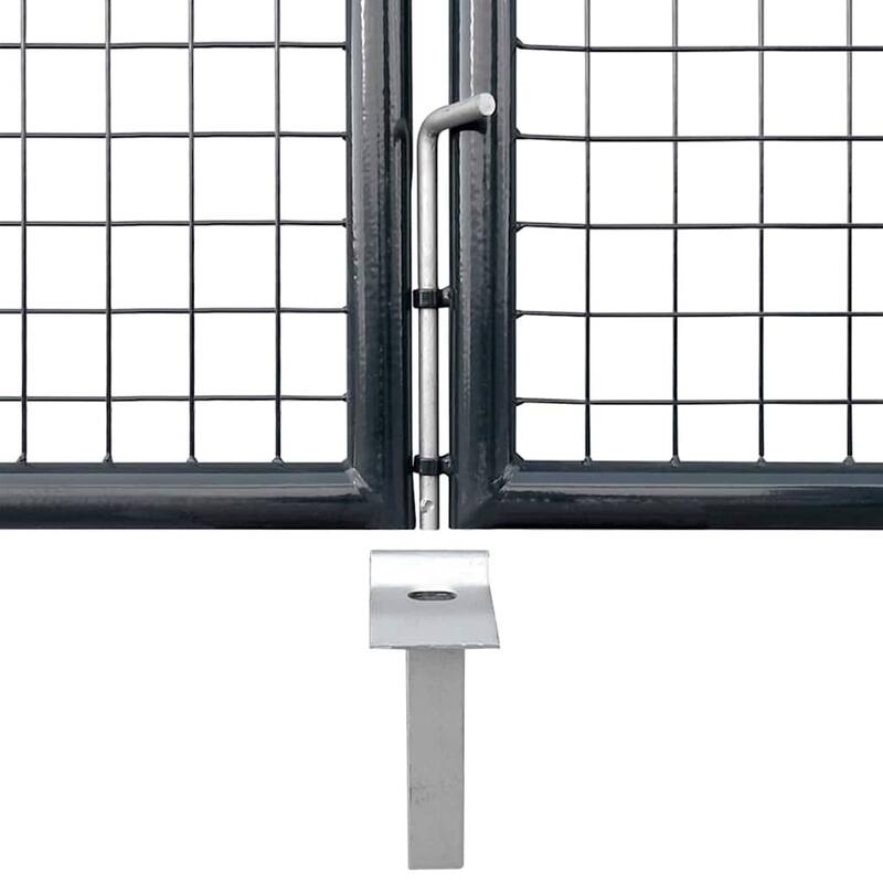 vidaXL Mesh Garden Gate Galvanised Steel 118.1x39.4" Grey - 120.5 x 59.1"