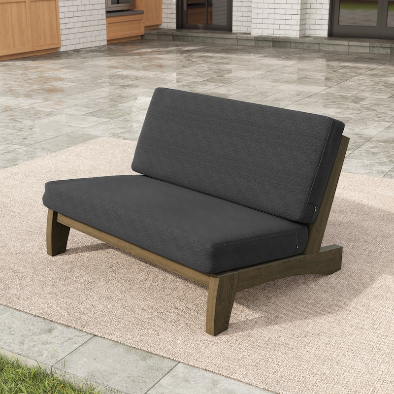 Sectional Wood Furniture 2 Seat Armless Patio Sofa