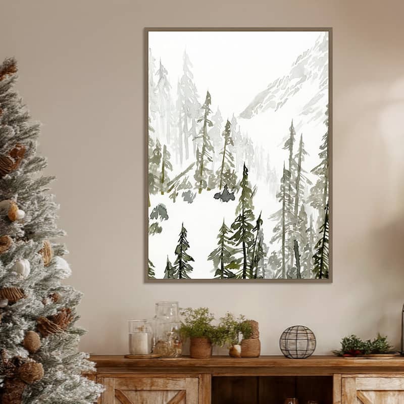 Continental Divide II by Jacob Green Framed Canvas Wall Art Print - Sylvie Dark Gold