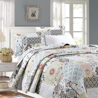 Greenland Home Fashions Thalia Velvet-Embellished Cotton Quilt Set