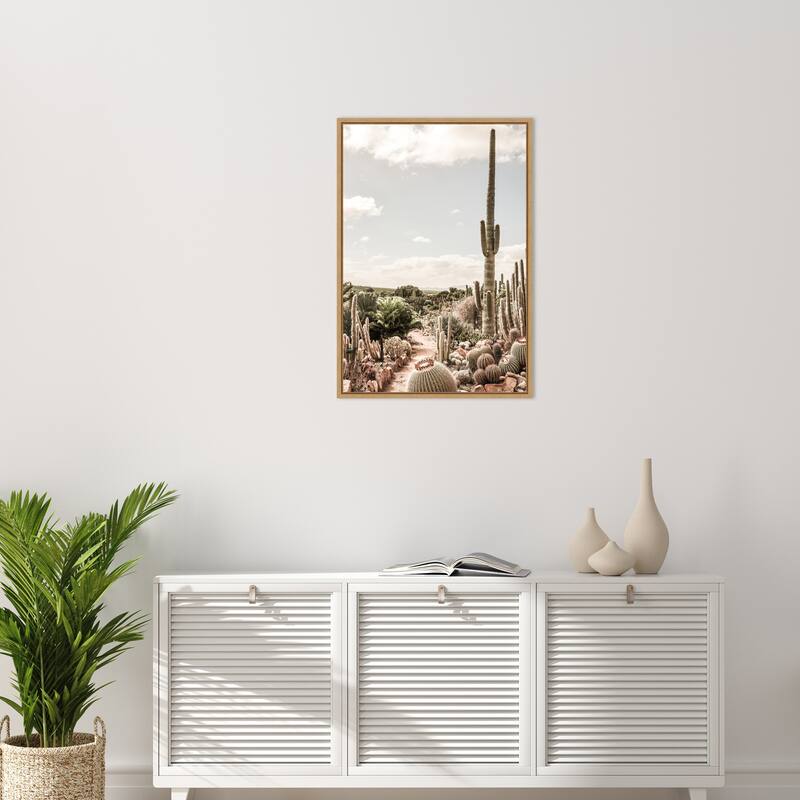 Cactus Farm by Shot by Clint Framed Canvas Wall Art Print - Sylvie Natural
