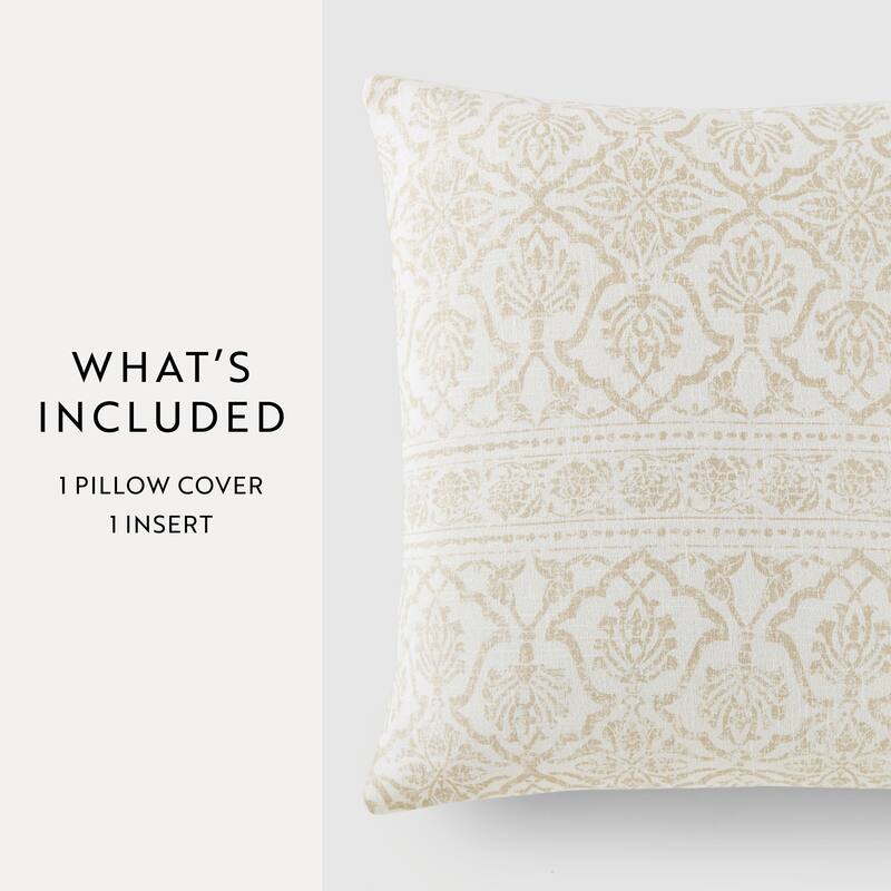 Elegant Patterns Cotton Decor Throw Pillow in Antique Floral