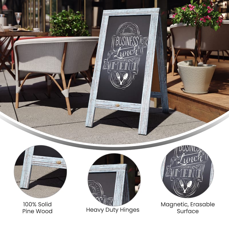 Wood A-Frame Magnetic Chalkboard Set-Markers, Stencils, and Magnets