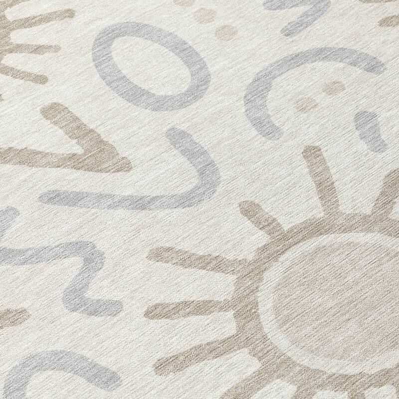 Machine Washable Indoor/ Outdoor Modern Sol Chantille Rug