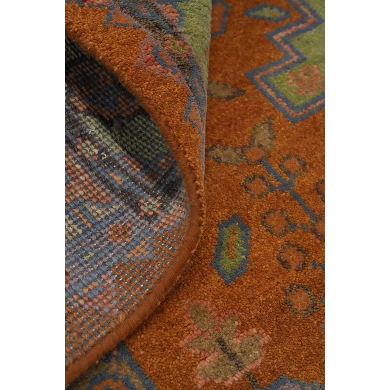 Hand Knotted Oriental 100% Wool Carpet Traditional Tribal Oranges & Rust Heriz (serapi) Area Rug - 10' 1'' X 8' 1''