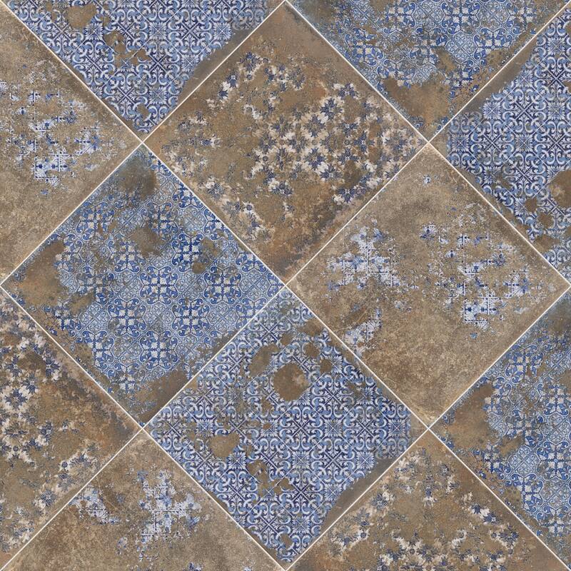 Merola Tile Antigua Deco Terra 13" x 13" Porcelain Floor and Wall Tile