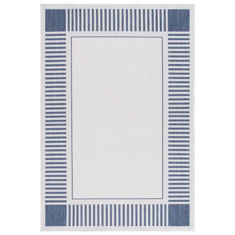 SAFAVIEH Beach House Bonifacia Transitional Rug - 6'7" Square - Ivory/Navy