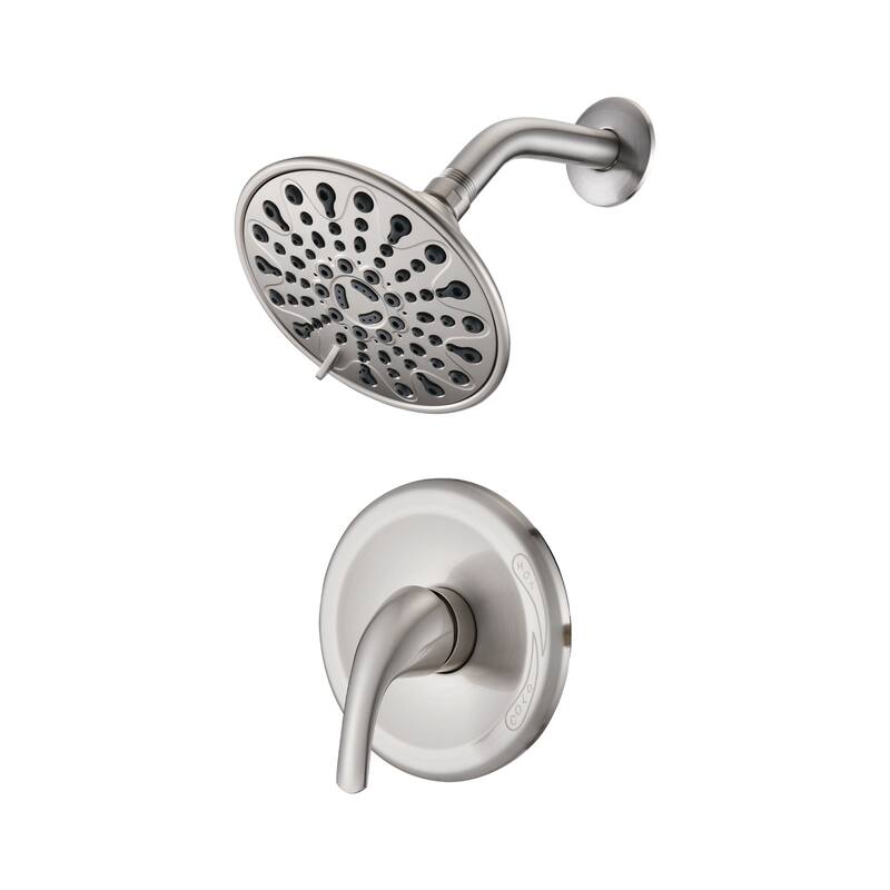 PROOX Wall Mounted 6-Spray Rainfall Shower Faucet Single Handle Valve Included - Brushed Nickel