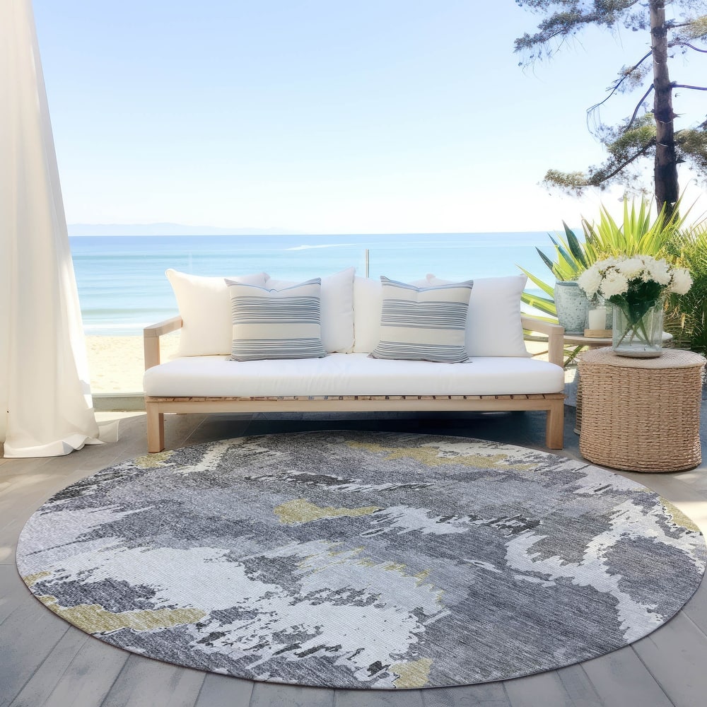 Machine Washable Indoor/ Outdoor Chantille Ombre Abstract Rug