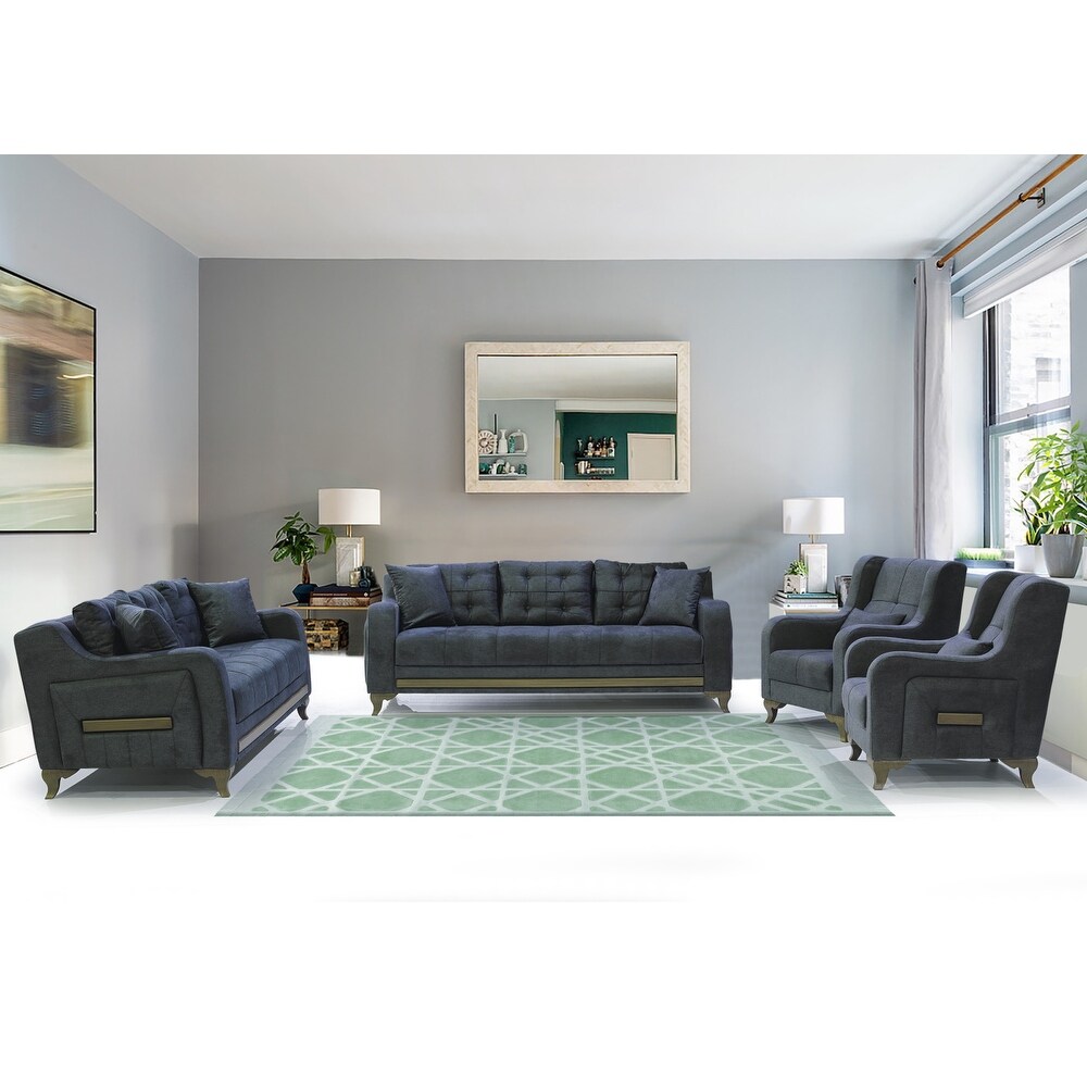 Living room with best sale 4 chairs and sofa