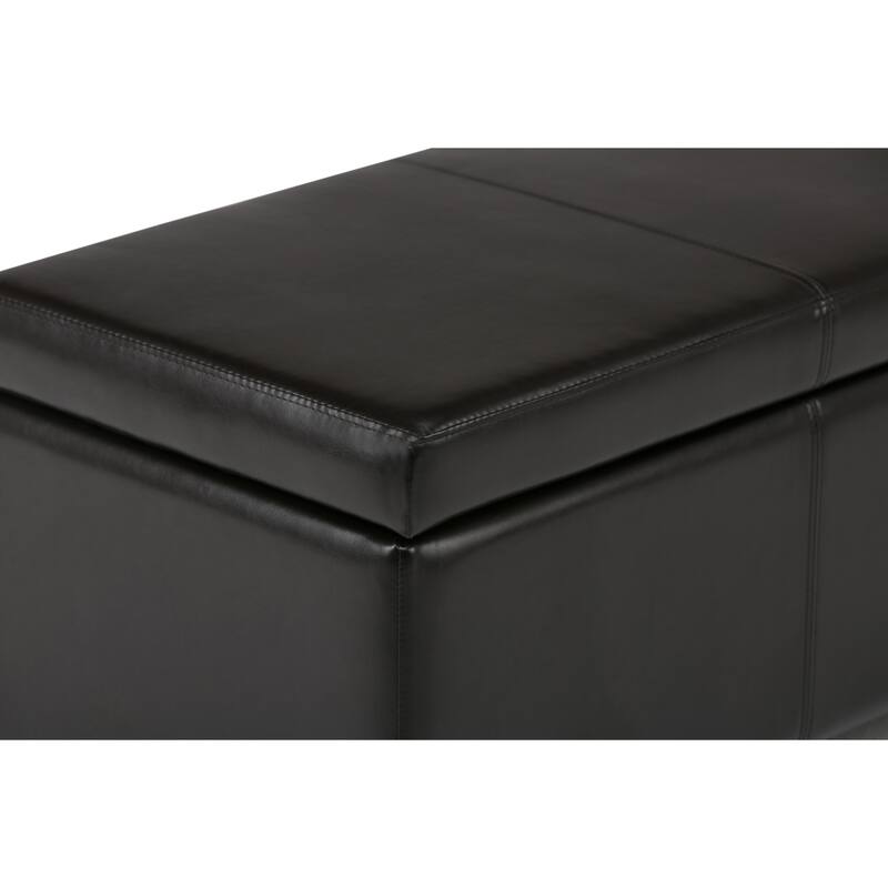 Modern Storage Ottoman Bench for Living Room - Dark Brown