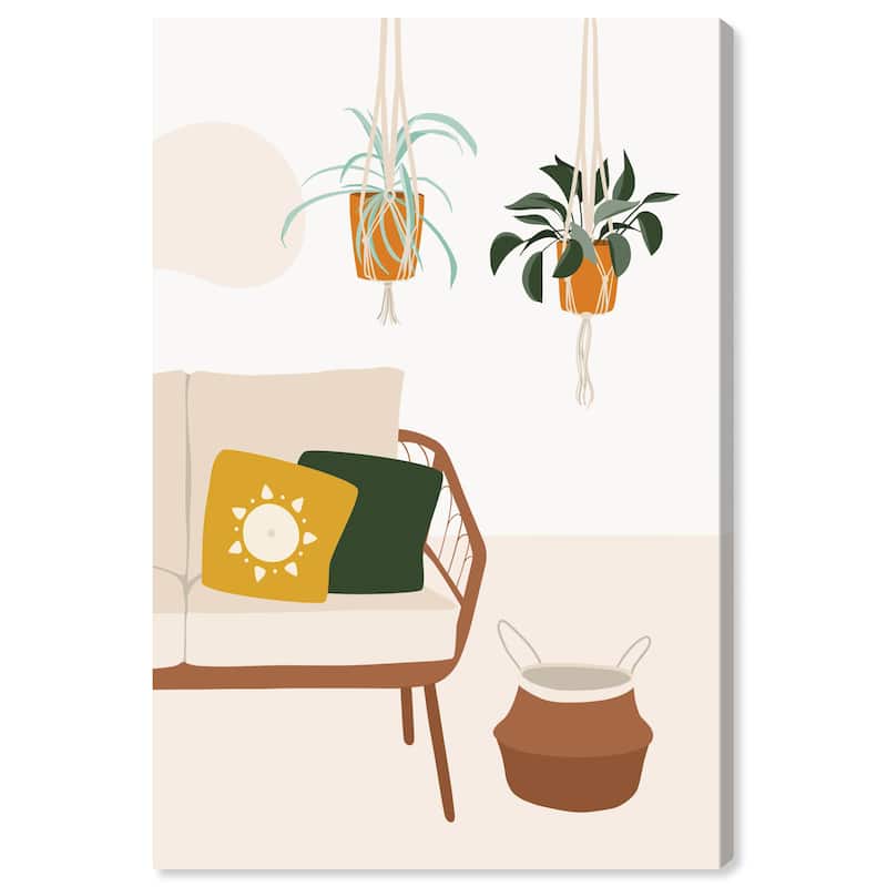 Wynwood Studio Canvas Floral and Botanical Boho Living White and Modern & Contemporary Wall Art Canvas Print