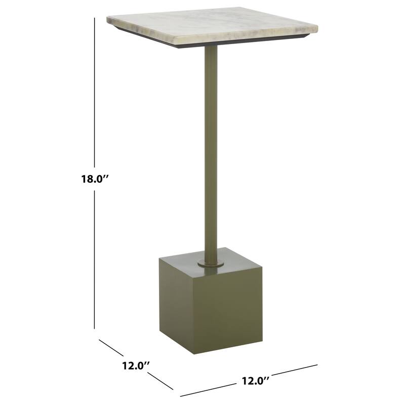 SAFAVIEH COUTURE Albertelli Marble Drink Table - 12"W x 12"D x 25"H