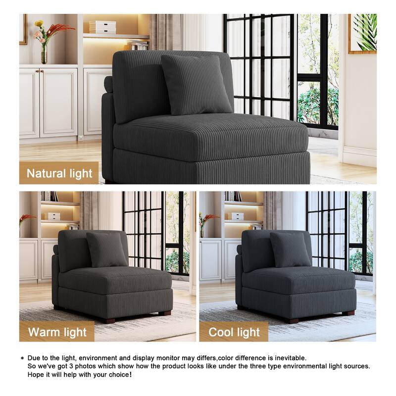 Corduroy Armchair Sofa Corner Chairs With Pillows