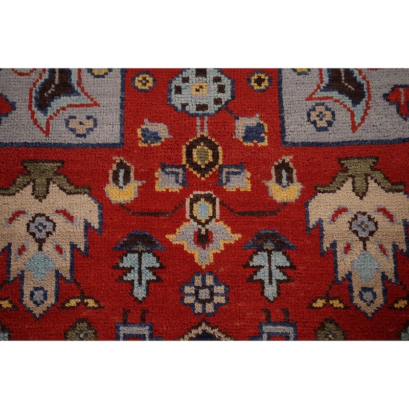 Tribal Geometric Heriz Serapi Indian Area Rug Hand-Knotted Wool Carpet - 8'11" x 11'8"